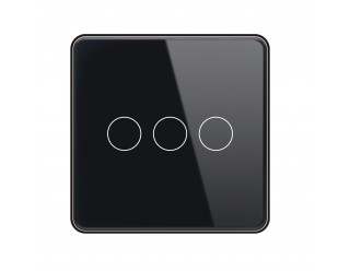 Akubela 3 Gang Touch Switch (EU version) - Black